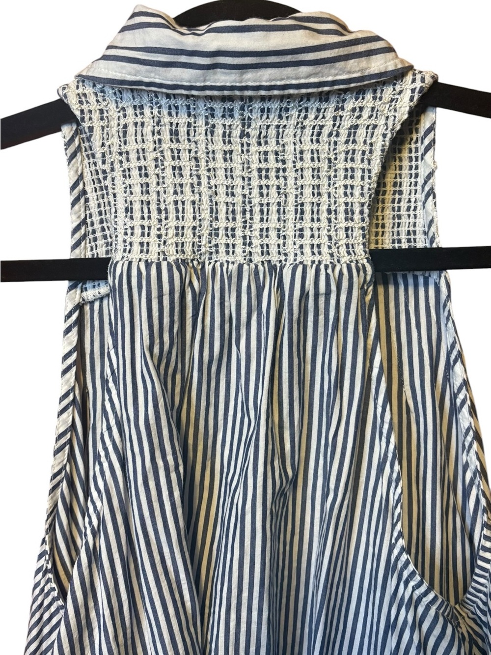 Free People Be Real Striped Button Front Ruffle Mini Dress Size Small - Picture 7 of 10